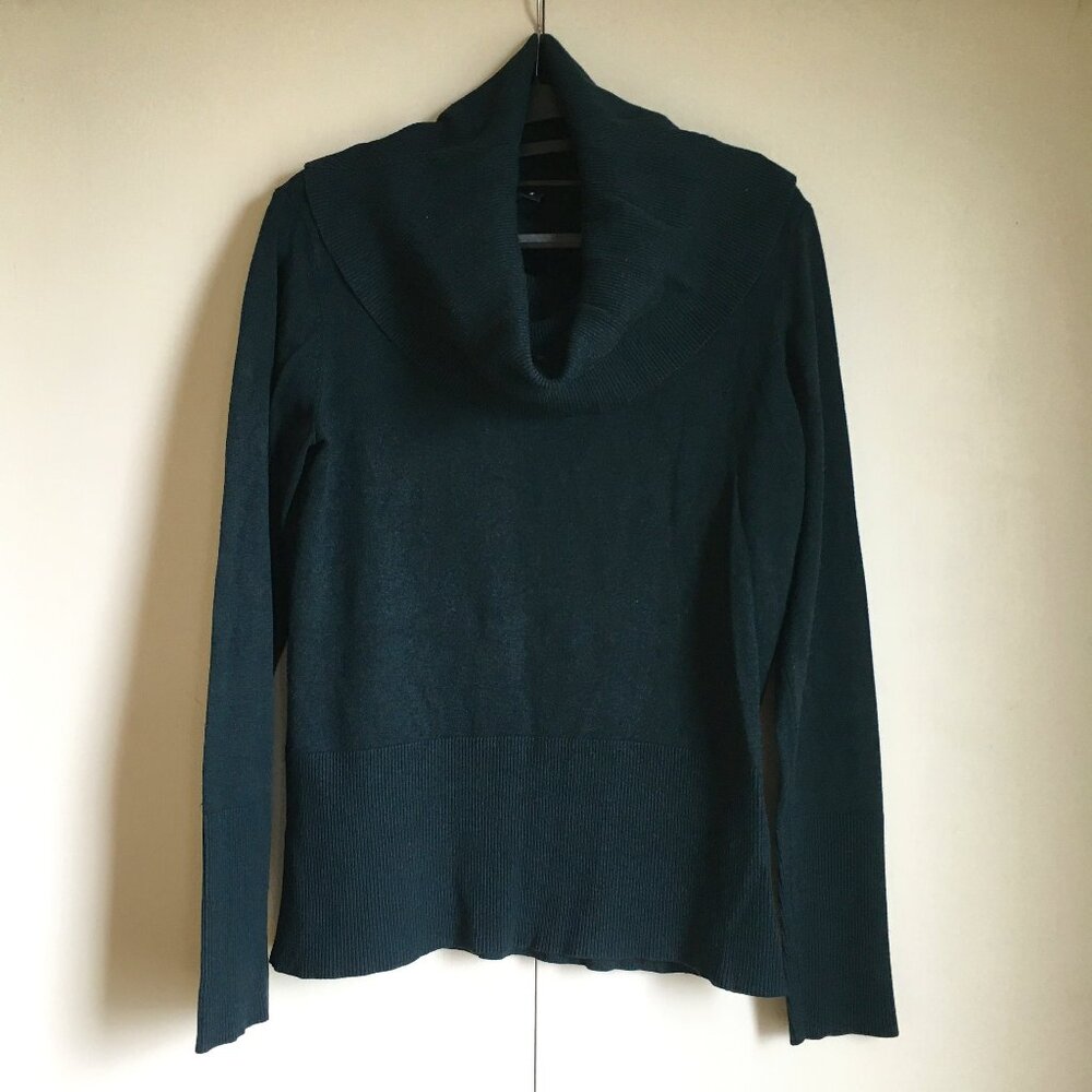 Soyaconcept Dark Green Cowl Neck Knit Sweater - L (Fits Snug)
